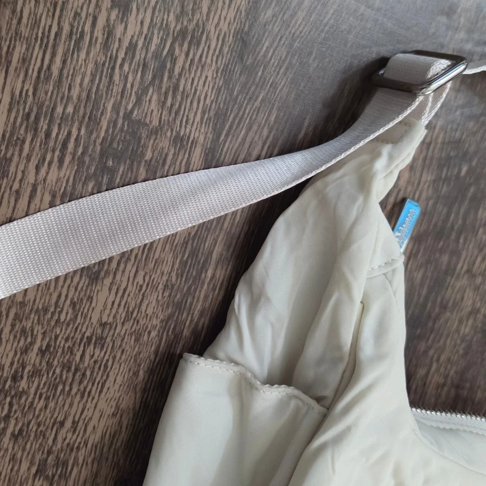 LULULEMON Mini Shoulder Bag Womens OS White Nylon Athleisure Zip Hobo Purse